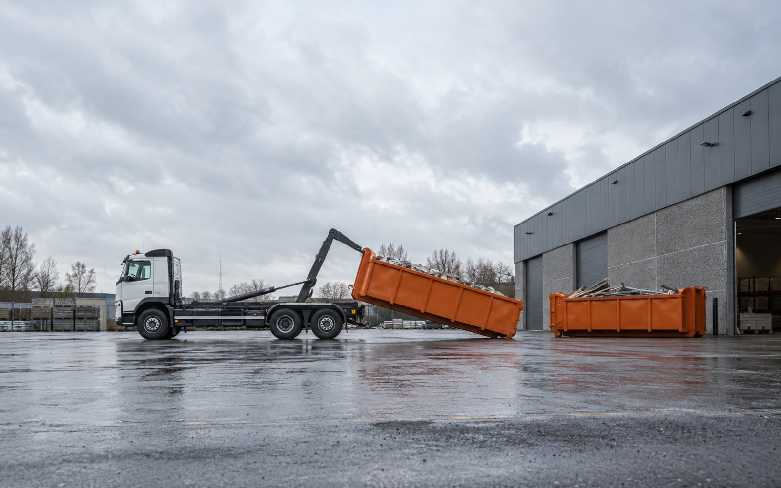 Ambiance générée évoquant une livraison en zone d’activité à Grâce-Hollogne.